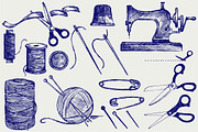 Sewing Items, an Outline Icon by LineworkStock (Thumbnail 3 of 3)