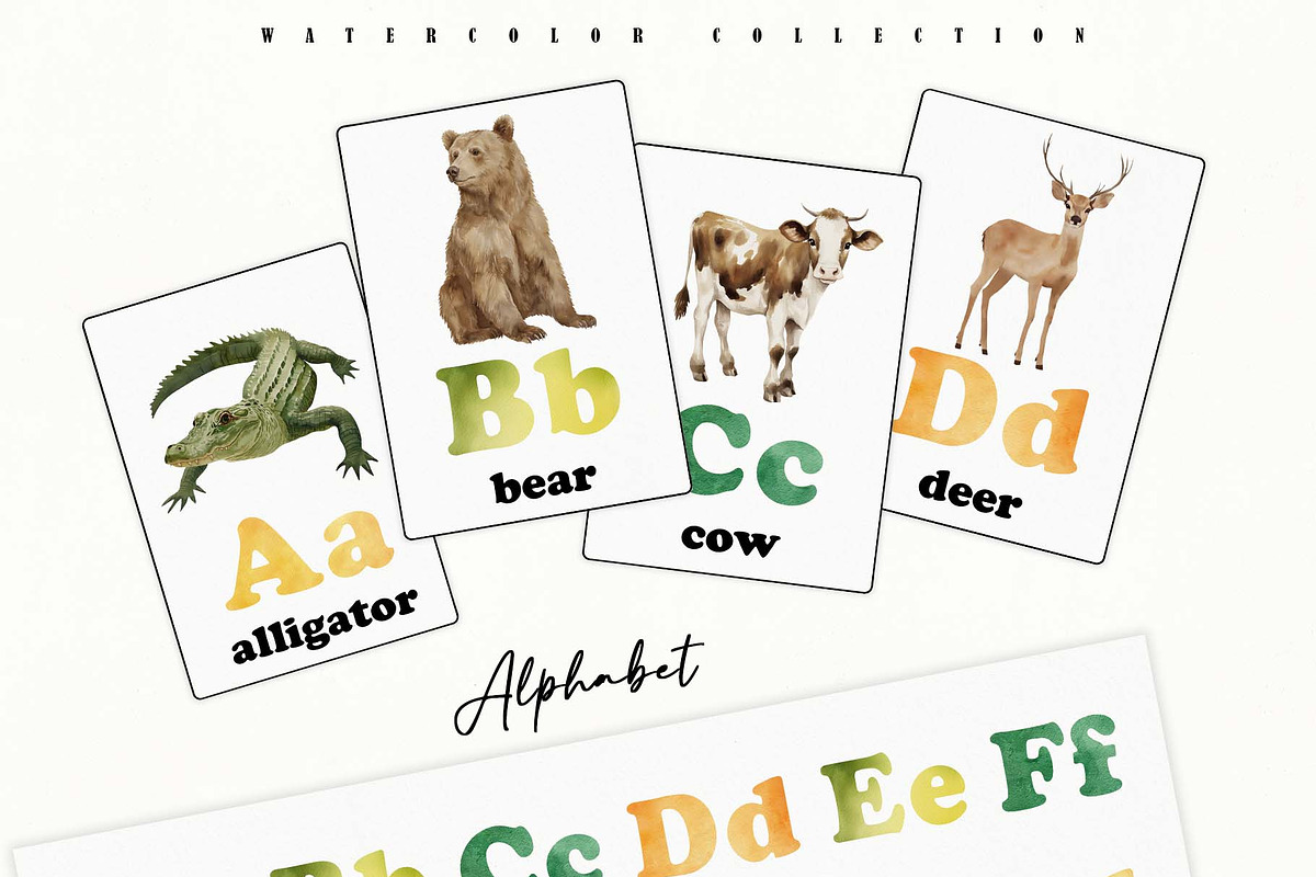 Animal Alphabet Flashcards, an Education Illustration by Sunshine Art (Photo 3 of 11)