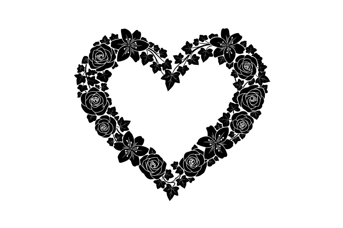 Floral Heart Frame Silhouette Pack, an Illustration by Artivon (Photo 26 of 49)