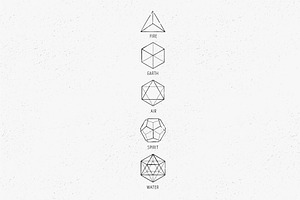 5 Elements - Sacred Geometry Icons