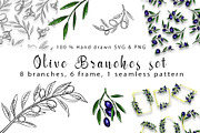 Olive branches set, an Illustration by Gennadi Digital Studio (Thumbnail 1 of 5)