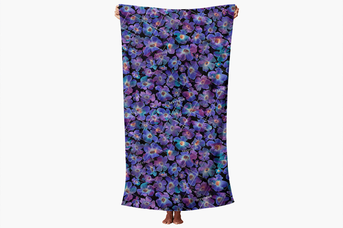 Blue Blooms - Seamless Patterns, a Pattern Graphic by texvogue (Photo 9 of 16)
