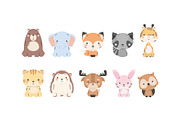 Cute Animals Illustration Set, an Animal Illustration by studiogstock (Thumbnail 1 of 3)