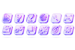 Holographic glass business 3d icon, an Object 3D Model by Marozhkastudio