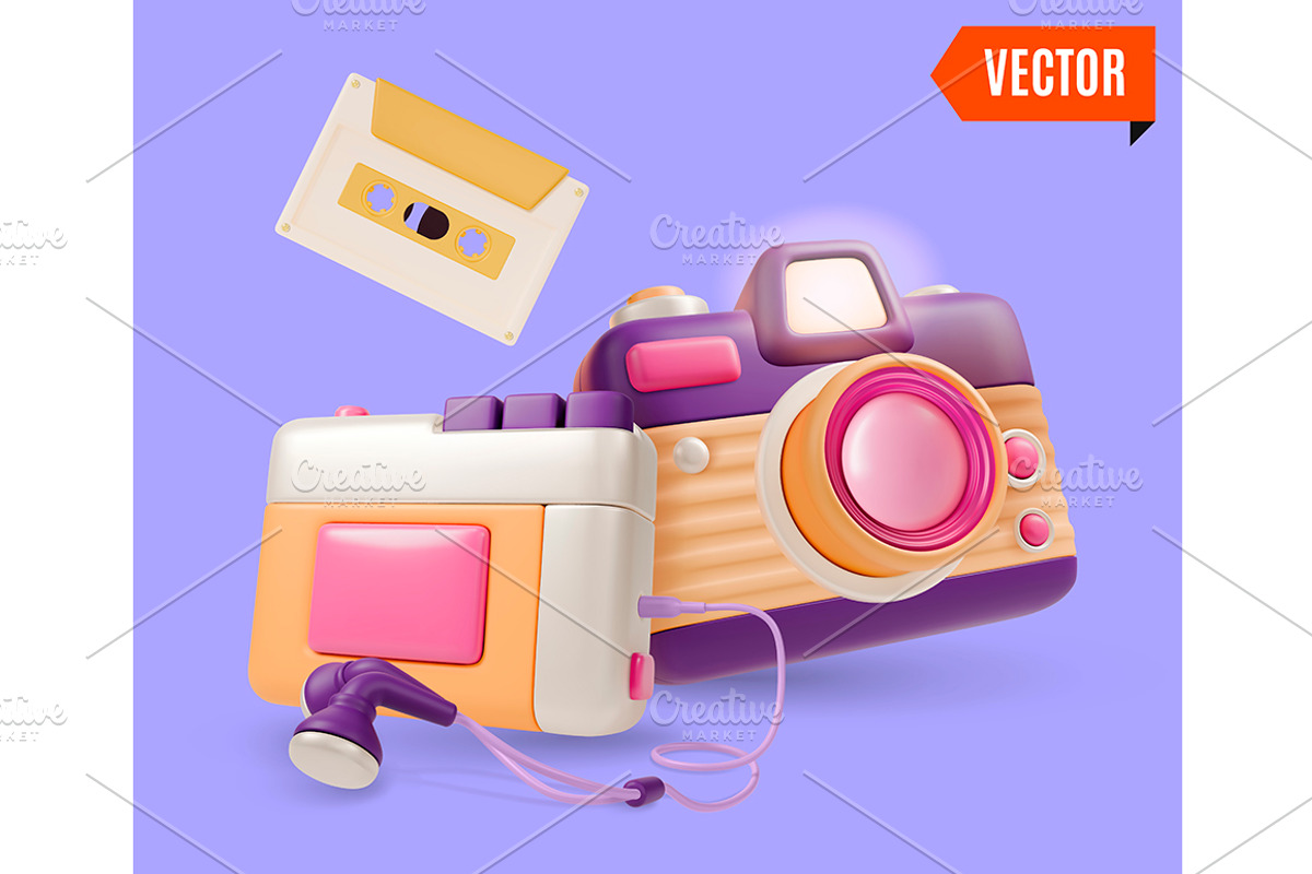3d Retro Audio Electronics Set, an Object Graphic by 35lab (Photo 5 of 5)