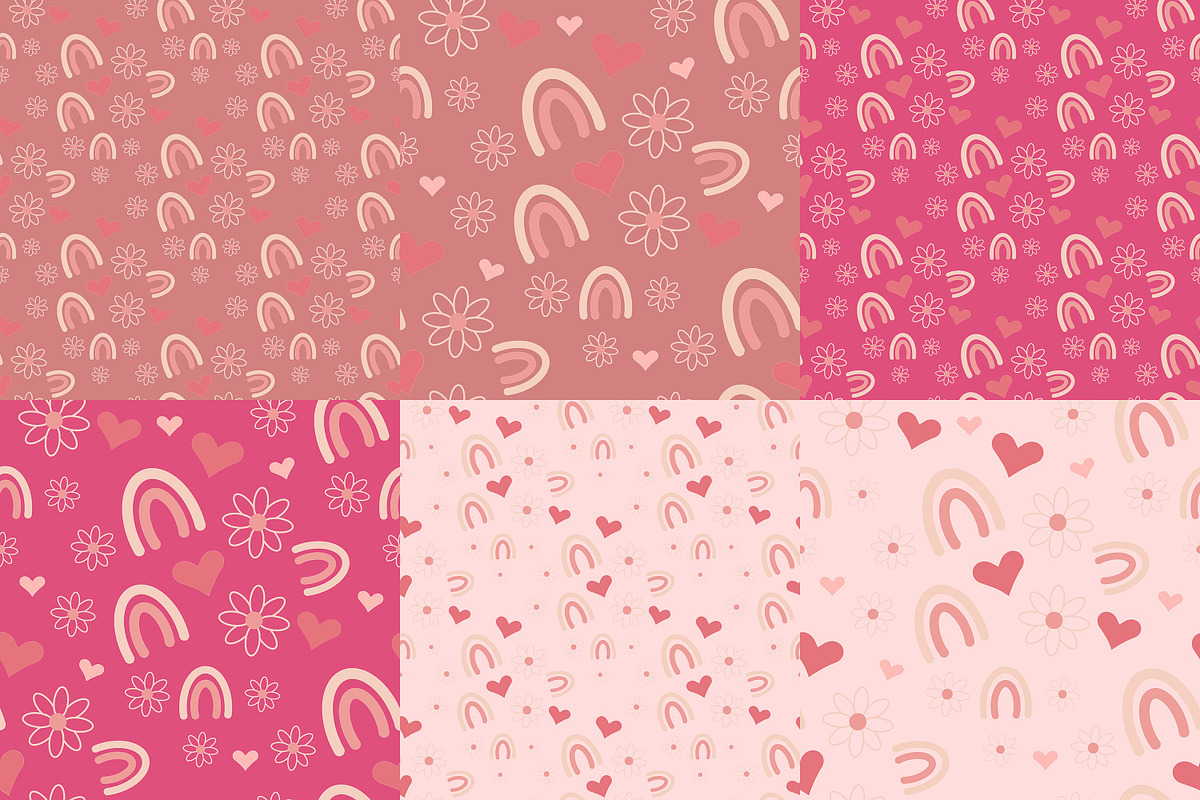 Valentines Boho Seamless Pattern, a Pattern Graphic by tchastudio (Photo 3 of 3)