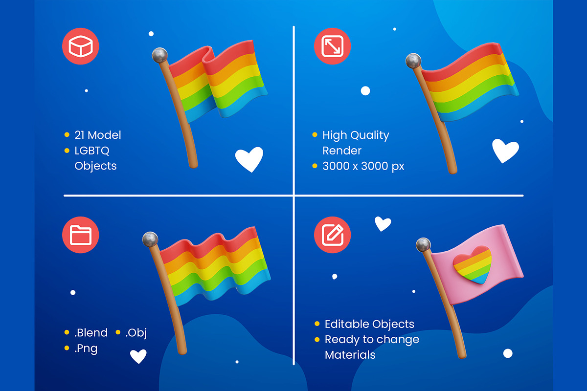 LGBTQ 3D Icons, an Object 3D Model by Rakata Studio (Photo 2 of 7)