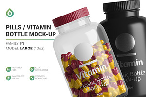 Vitamins Bottle Mockup, a Cups & Container Mockup by AY Mock-Ups