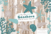 Seashells Clipart in Vintage Blue, an Illustration by Amanda Ilkov (Thumbnail 2 of 5)