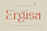Ergisa Elegant Serif Font, a Serif Font by RantautypeStudio (Thumbnail 1 of 17)