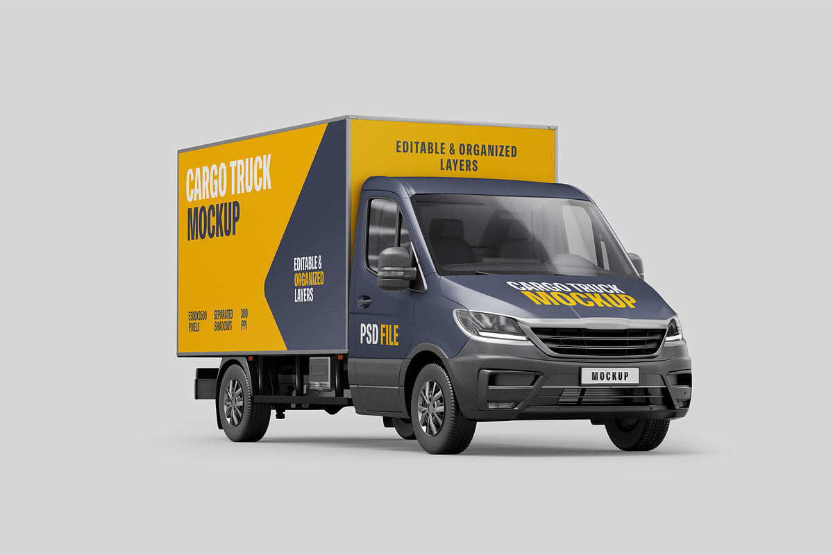 Delivery Truck Mockup, an Advertising Mockup by Xtrahive