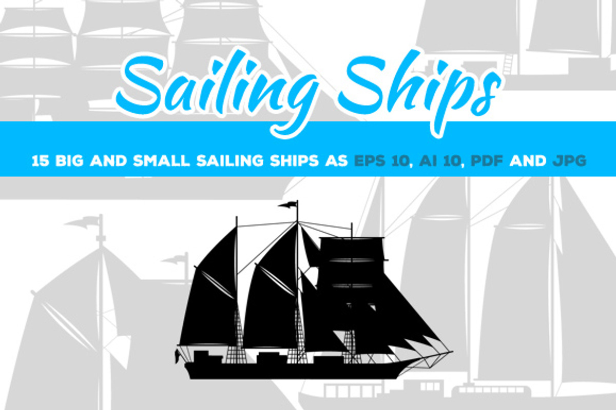 Sailing Ships Set, a Transportation Illustration by Albert Does Stuff (Photo 1 of 3)