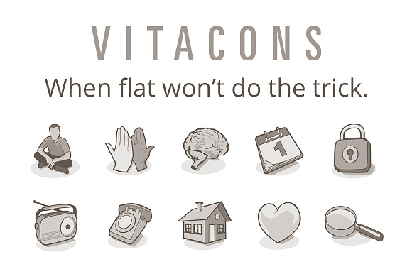 55 Illustrated Icons (Vitacons)