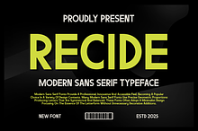 Recide - Modern Sans Serif Typeface