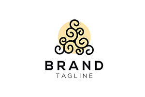 tree lineart vector template logo
