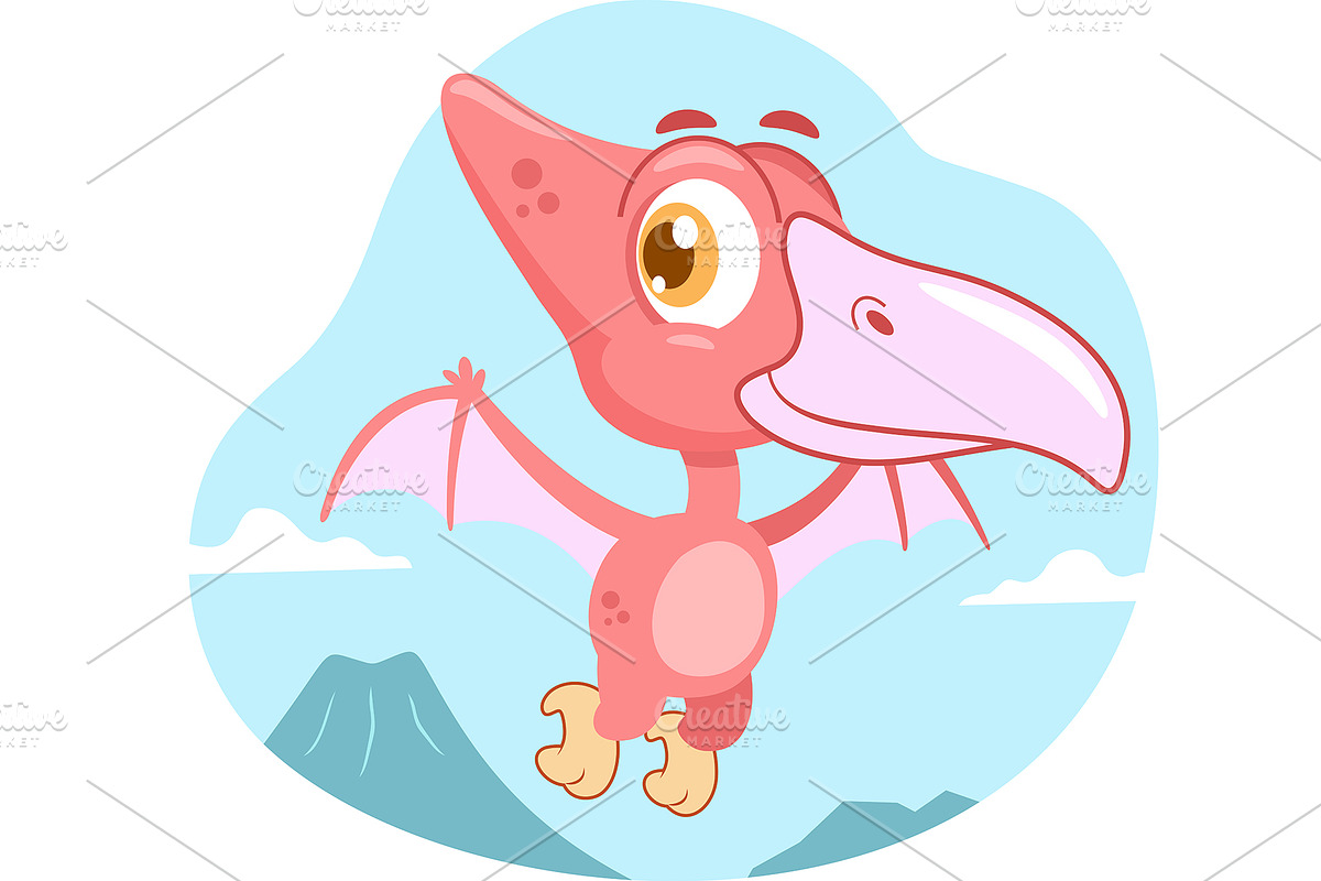 Cute Baby Dinosaur Cartoon Character, an Illustration by HitToon