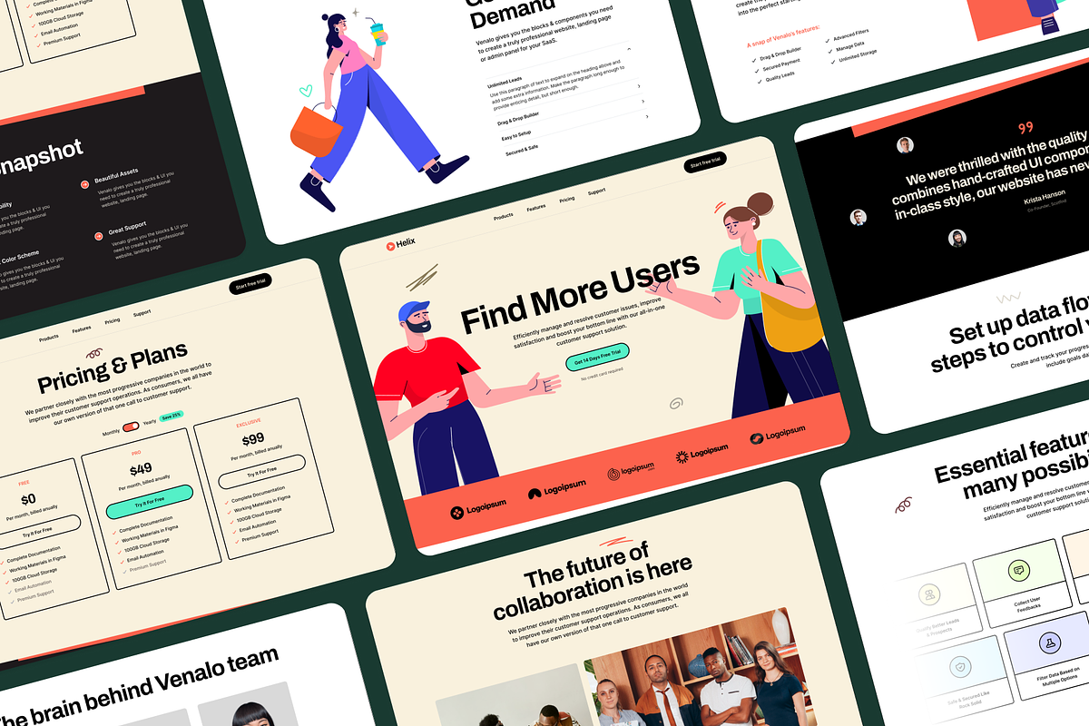 Helix - SaaS Website Figma Template, an UI Kit Template by FinestDevs (Photo 4 of 5)