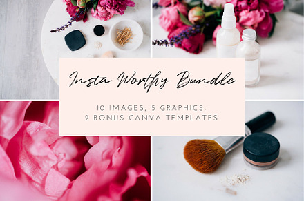 Beauty styled stock photo bundle | 3 containing social media, instagram