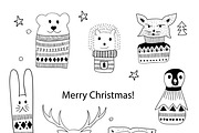 Christmas doodle set, an Animal Illustration by alexmakarova (Thumbnail 4 of 11)