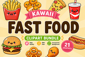 Kawaii Fast Food Clipart Collection