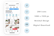 200 Instagram Story Highlight Icons, a Social Media Template by Blog&Glow (Thumbnail 4 of 4)