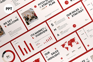 Red Modern Sales Strategy Plan PPT