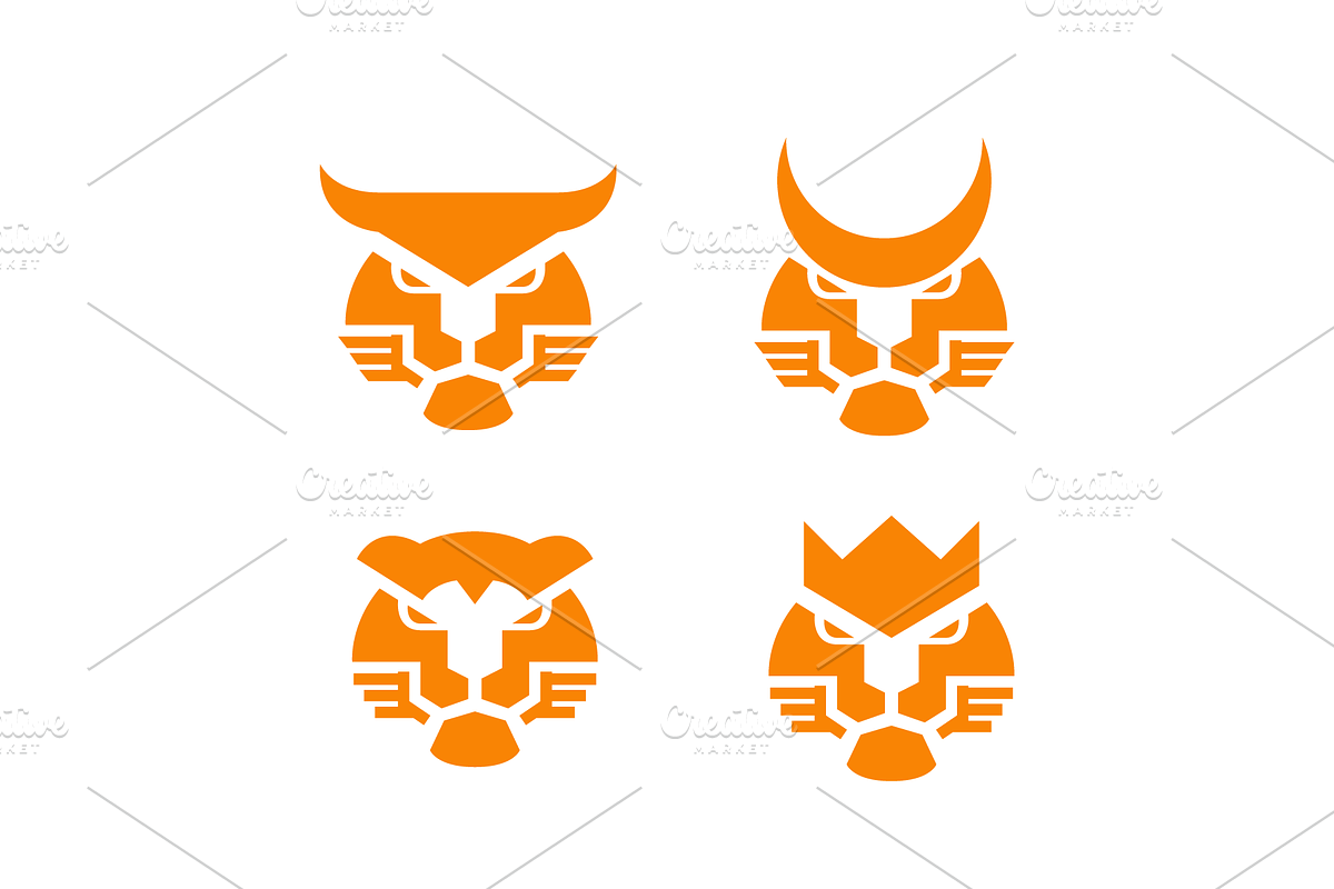 lion head king animal icon logo, a Branding & Logo Template by devastd