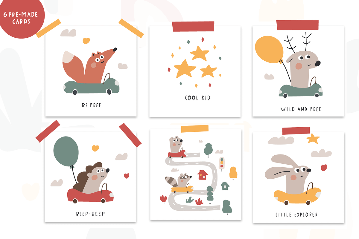 Cute animals and cars, an Animal Illustration by cutelevindesign (Photo 7 of 11)