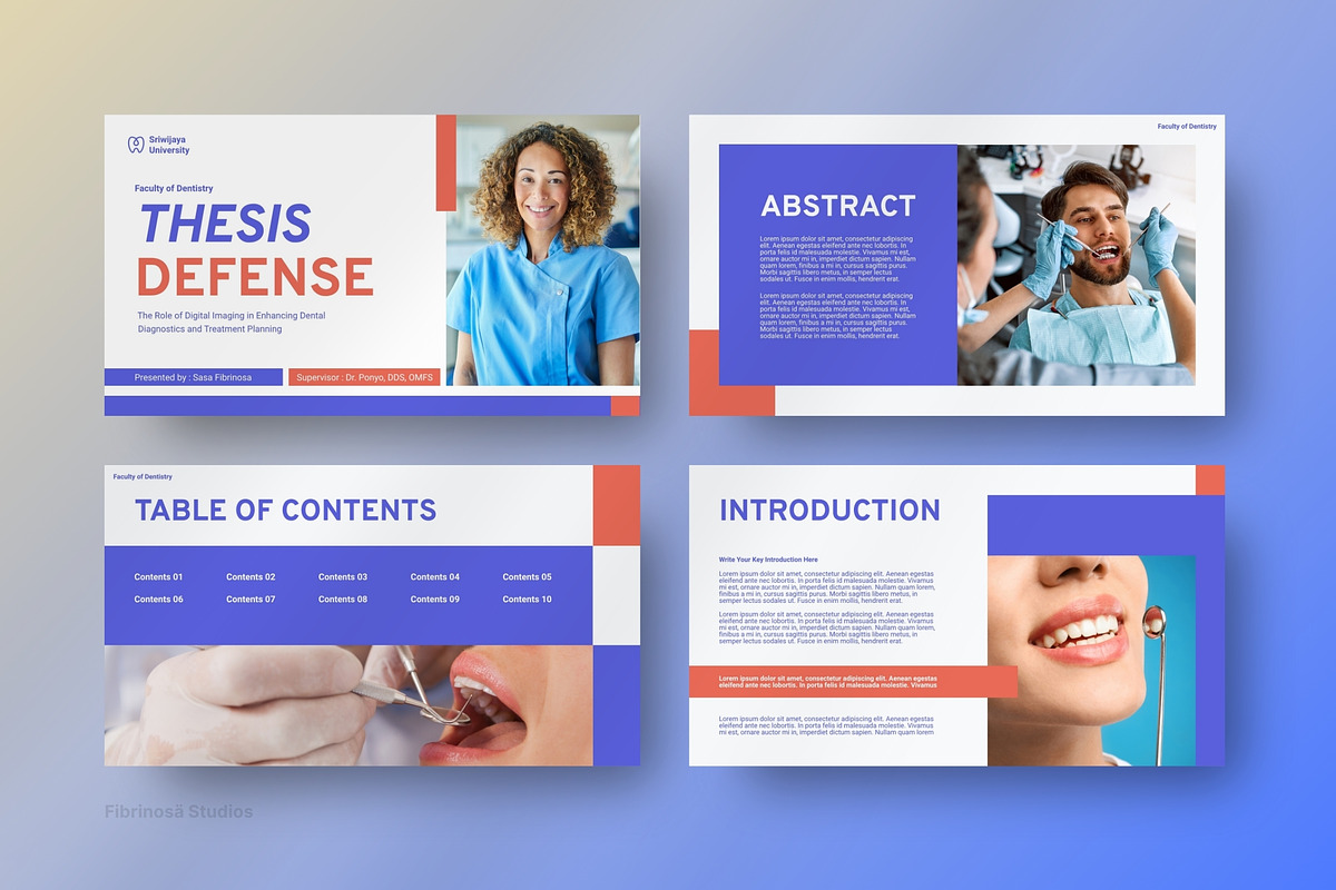 Dentistry Thesis Defense PowerPoint, a Presentation Template by FIBRINOSÄ (Photo 2 of 6)