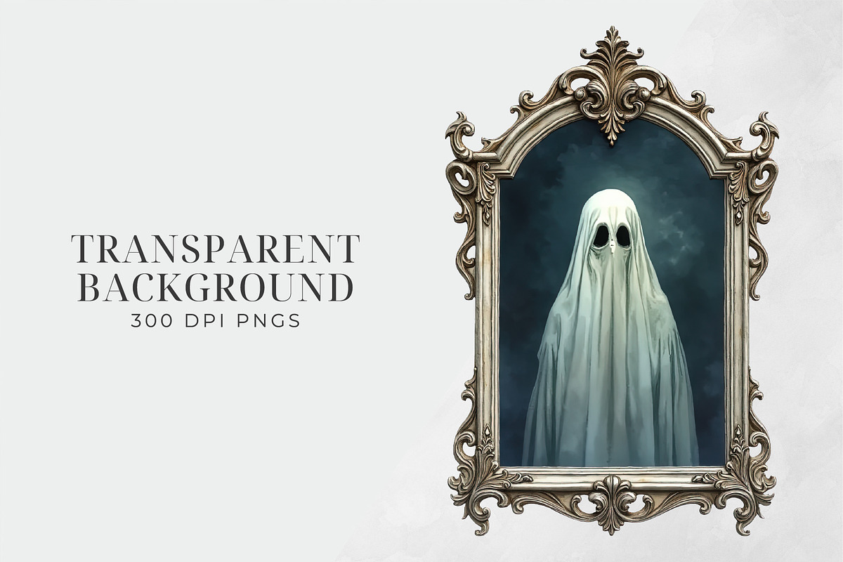 Haunted Halloween Clipart PNG Set, an Object Graphic by Printable Pretty Studio (Photo 3 of 6)