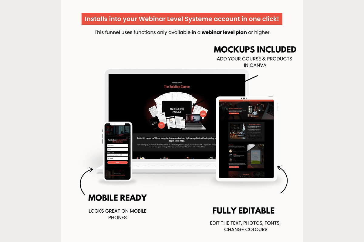 Systeme Dark Red Evergreen Webinar, a Landing Page Template by Hayley's Digital Hub (Photo 4 of 10)