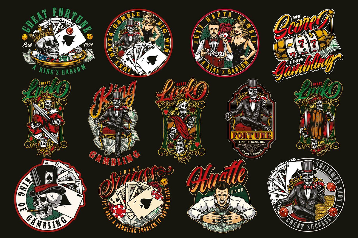 Gambling t-shirt designs, a Branding & Logo Template by DGIM studio (Photo 2 of 9)