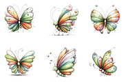 Whimsical Spring Butterfly Clipart, an Illustration by CreationArt (Thumbnail 4 of 7)