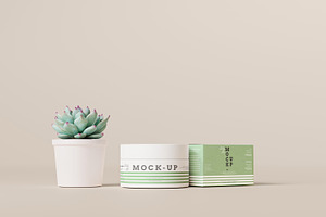 Cosmetic Jar Mockup Scene