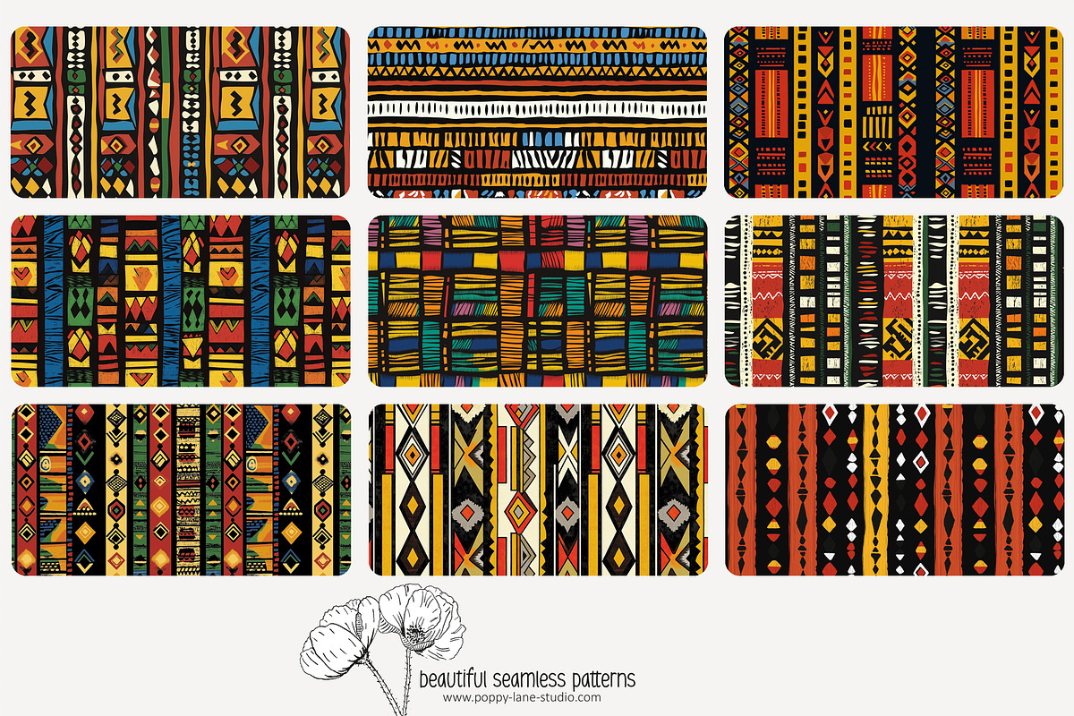 70 African Kente seamless pattern, a Pattern Graphic by Poppy Lane Studio (Photo 6 of 10)