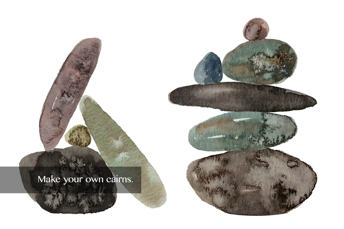 Watercolor Cairns - DIY Set, a Texture Illustration by amyxbao (Photo 4 of 4)