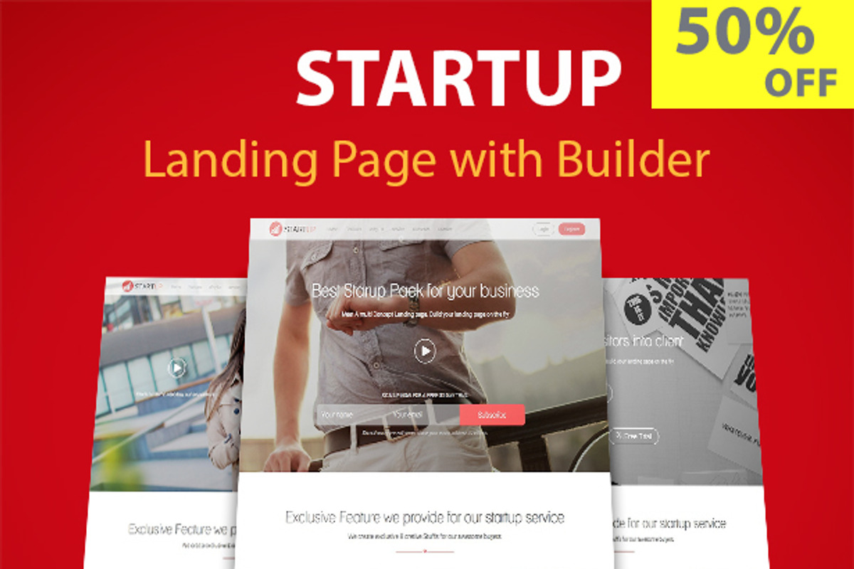 Startup Landing With Page Builder, a Bootstrap Template by XpeedStudio (Photo 1 of 5)