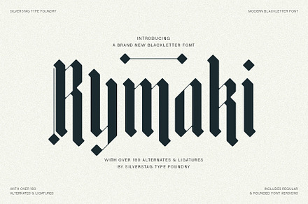 Rymaki - Modern Blackletter Font, a Blackletter Font by SilverStag Type Foundry