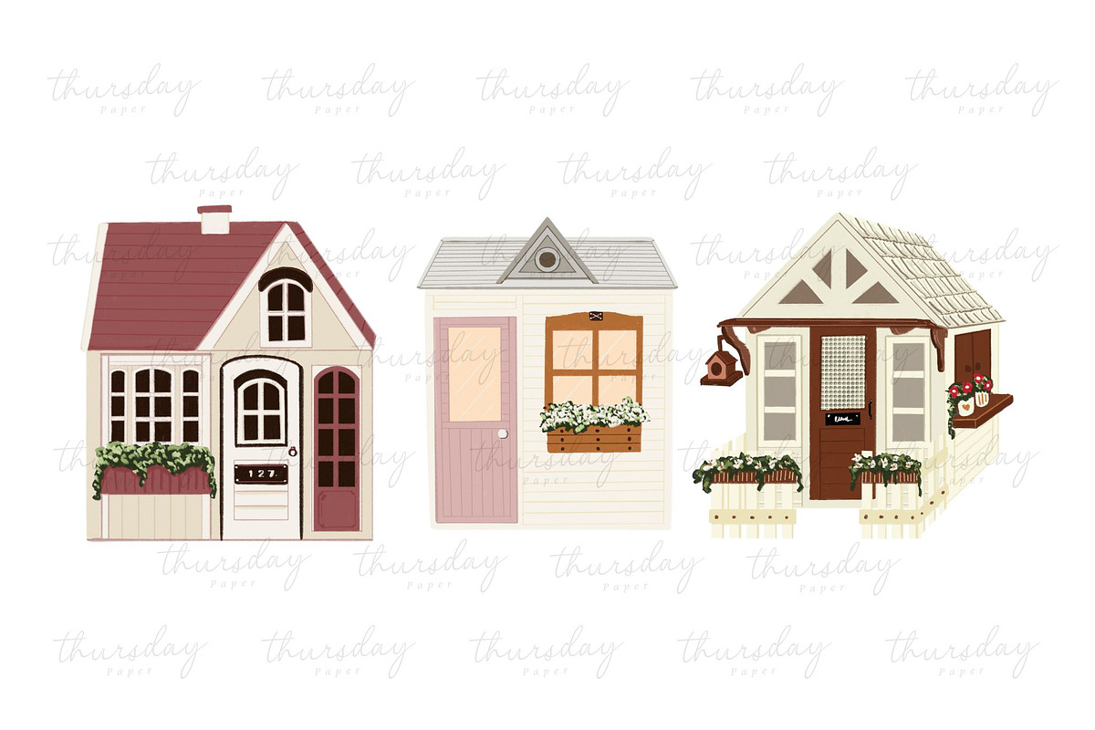 Cottage house illustrations, an Illustration by Thursdaypaper (Photo 4 of 4)