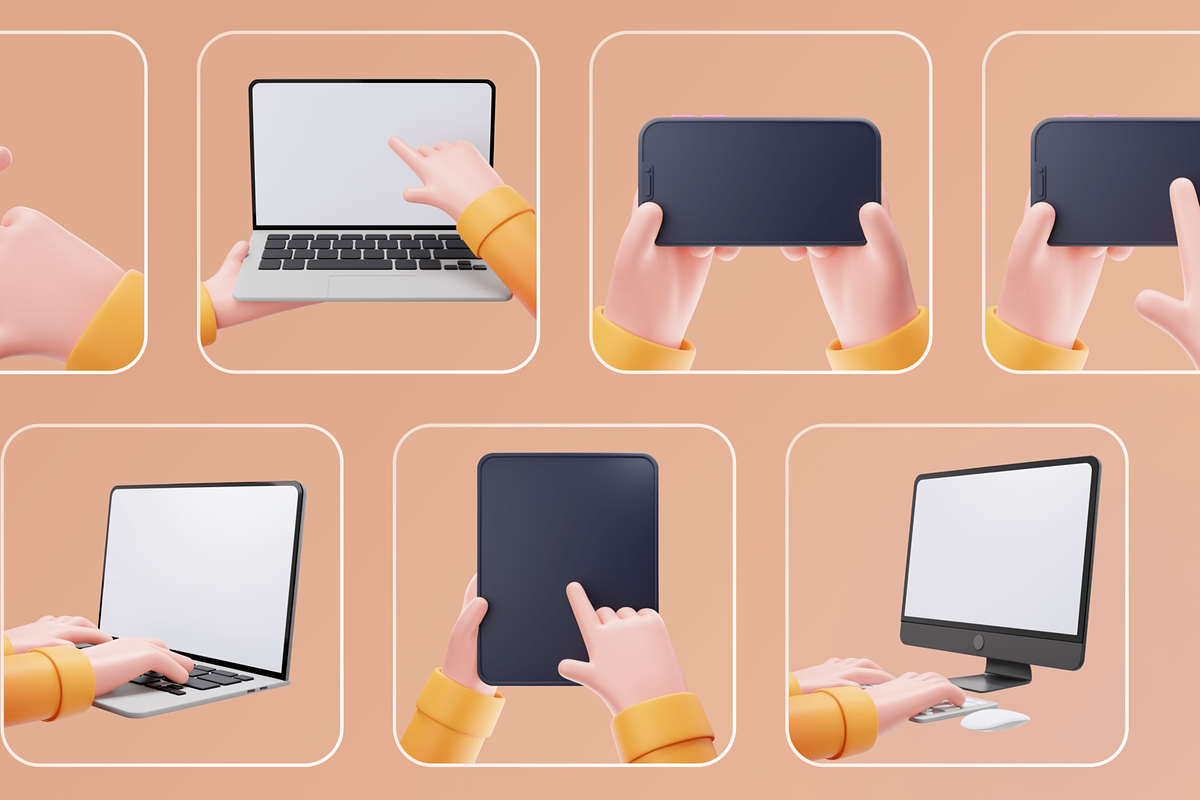 Mockupy - Cute 3D Device Mockup, an Object 3D Model by Illustraly Design (Photo 8 of 8)