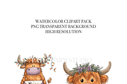 20 Christmas Highland Cow Clipart, an Animal Illustration by Pati Charm Studio (Thumbnail 4 of 8)