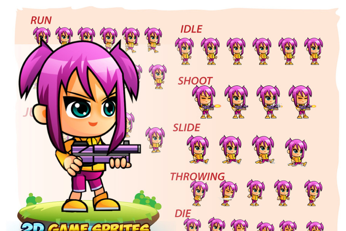 Lily 2D Game Sprites, an Illustration by DionArtworks (Photo 3 of 3)