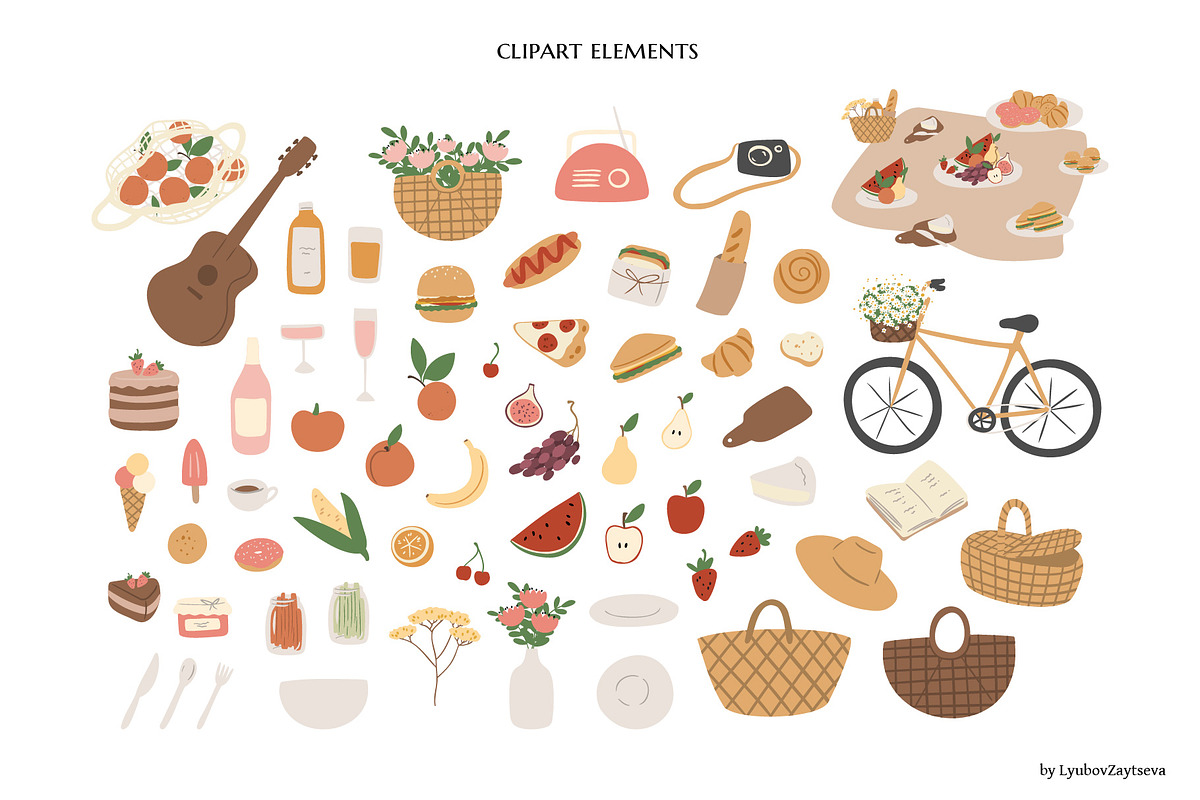 Summer picnic clipart | svg, png, ai, a Person Illustration by LyubovZaytseva (Photo 4 of 14)