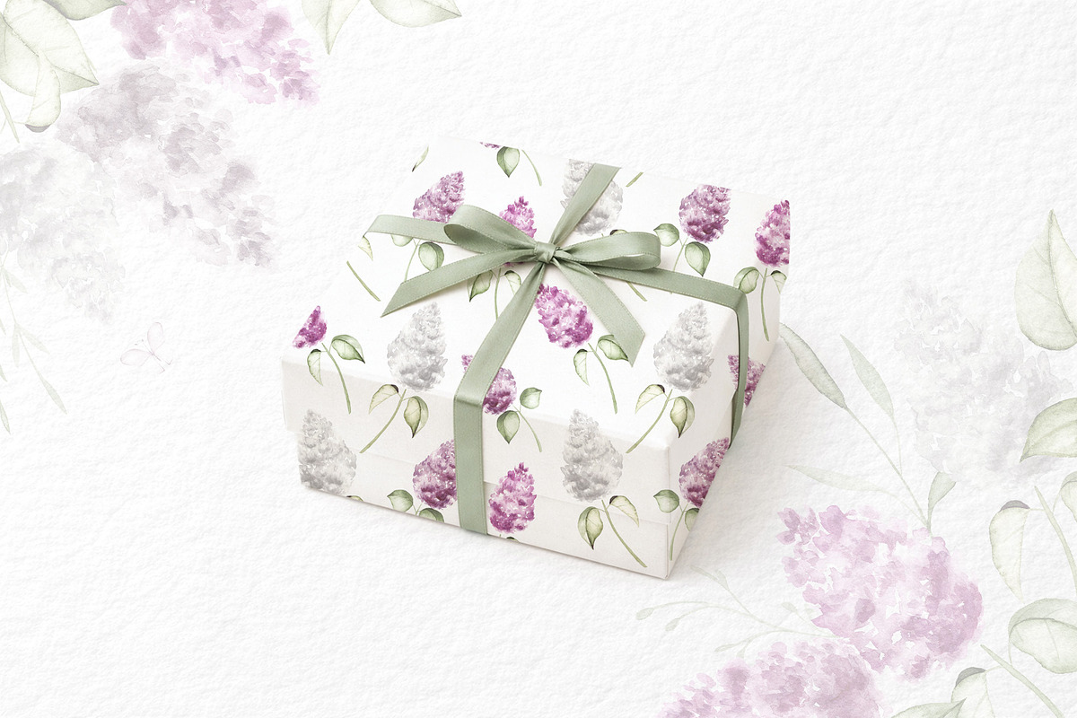 Lilac Garden Watercolor Collection, a Decorative Illustration by Liliia Polos Illustration (Photo 6 of 10)