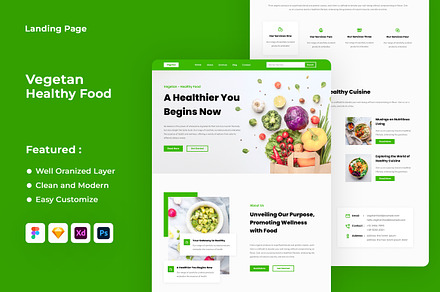 Vegetan - Healthy Food Landing Page