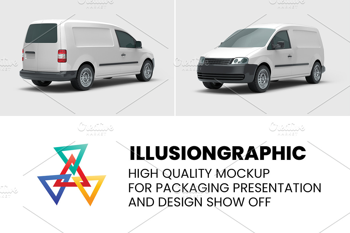 Mini Van Mockup - 6 views, an Advertising Mockup by Illusiongraphic (Photo 20 of 20)