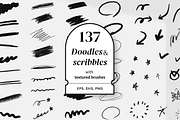 137 doodles with textured brushes, a Decorative Illustration by Pinkbrush (Thumbnail 1 of 6)