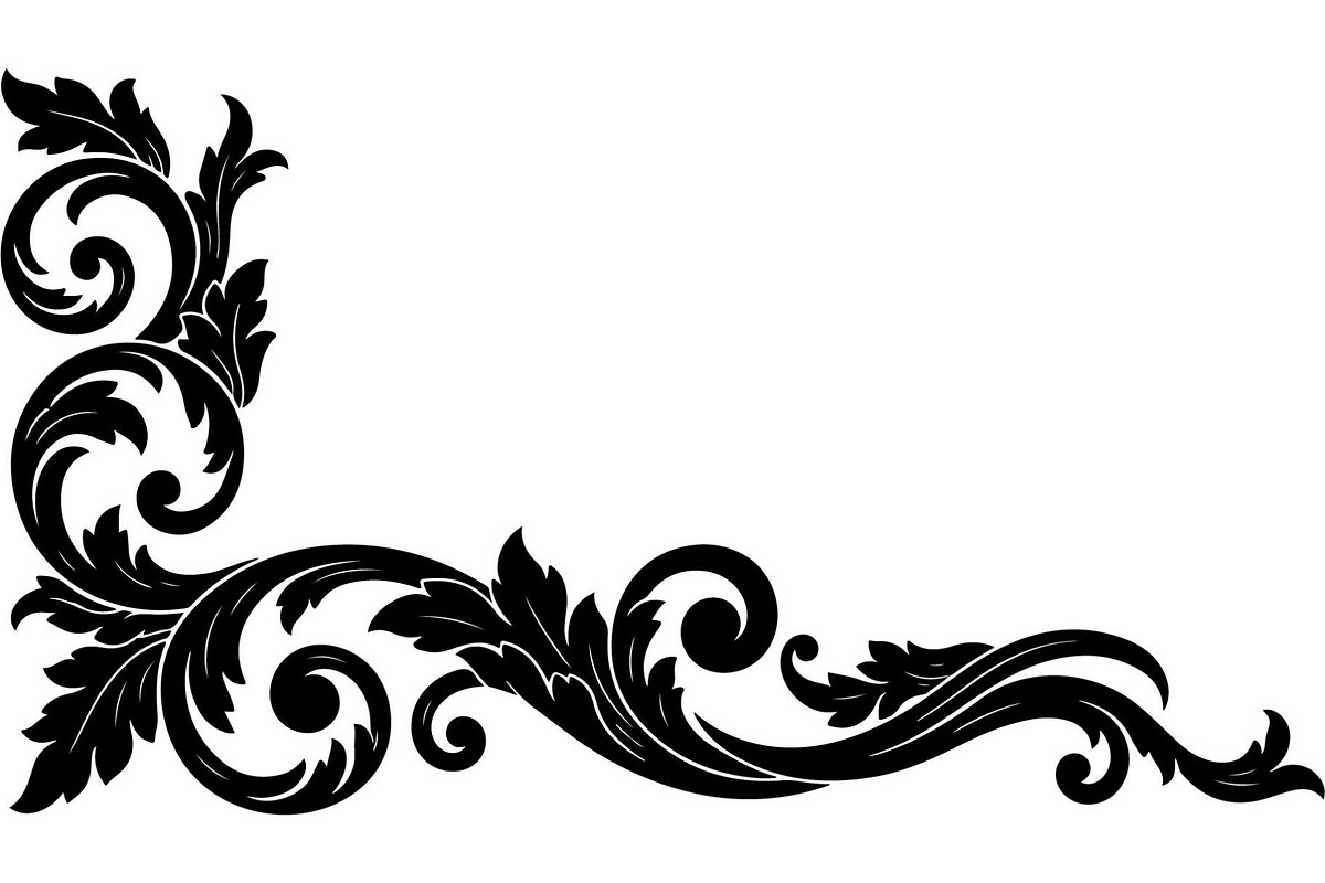 Vintage Baroque Floral Corner Frame, a Decorative Illustration by Creativeshirt (Photo 14 of 20)