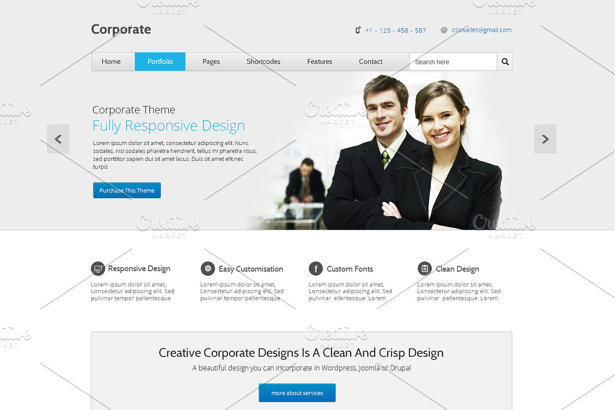 Corporate Multipurpose PSD Template, a Websites & App Template by BravoUX
