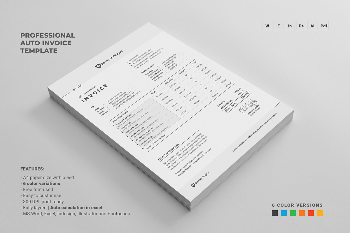 Invoice, a Stationery Template by Diverter (Photo 2 of 8)